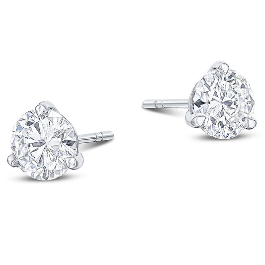 Victoria 3 claw Diamond Earrings